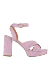 Via Roma 15 Woman Sandals Lilac Size 7 Leather In Purple