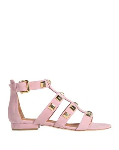 Via Roma 15 Woman Sandals Lilac Size 7.5 Leather In Pink