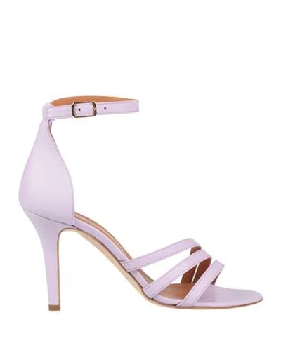 Via Roma 15 Woman Sandals Lilac Size 8 Leather In Purple