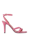 Via Roma 15 Woman Sandals Pink Size 7 Soft Leather In Pink