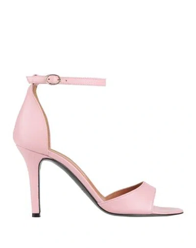 Via Roma 15 Woman Sandals Pink Size 7 Leather