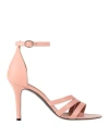 Via Roma 15 Woman Sandals Pink Size 8 Leather In Pink