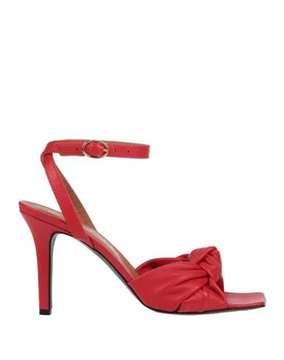 Via Roma 15 Woman Sandals Red Size 8 Leather
