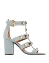 Via Roma 15 Woman Sandals Sky Blue Size 10 Soft Leather