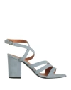 Via Roma 15 Woman Sandals Sky Blue Size 7 Leather