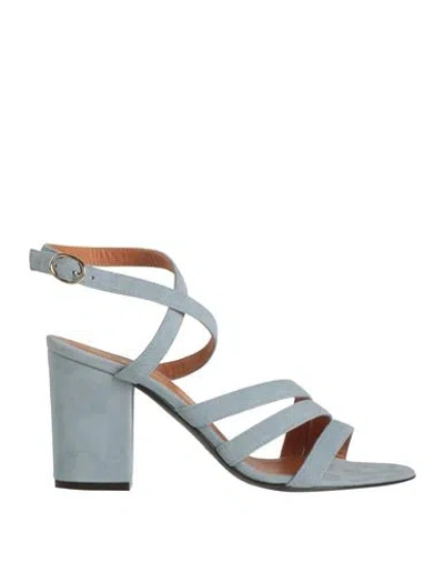 Via Roma 15 Woman Sandals Sky Blue Size 7 Leather