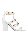 Via Roma 15 Woman Sandals White Size 11 Leather
