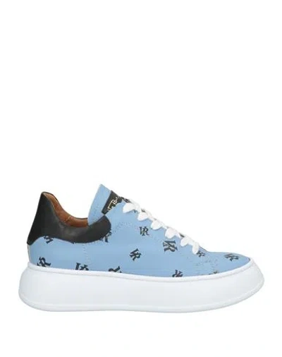 Via Roma 15 Woman Sneakers Sky Blue Size 7 Leather