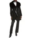 Via Spiga Asymmetrical Zip Wool-blend Coat In Black