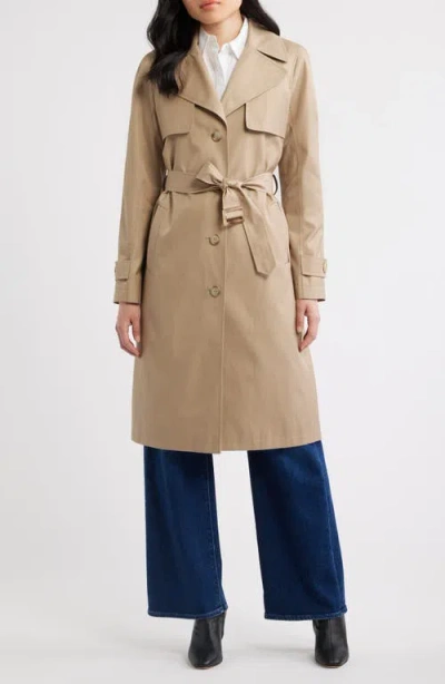 Via Spiga Back Button Cotton Blend Trench Coat In Neutral