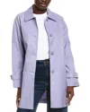 Via Spiga Balmacain Water Repellent Cotton Blend Coat In Purple