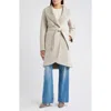 Via Spiga Belted Faux Shearling Coat In Gray