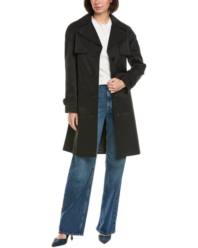 Via Spiga Belted Trench Coat In Black
