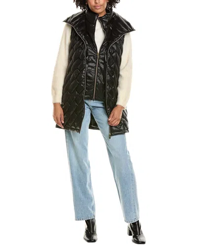 Via Spiga Brick Quilt Puffer Coat In Black