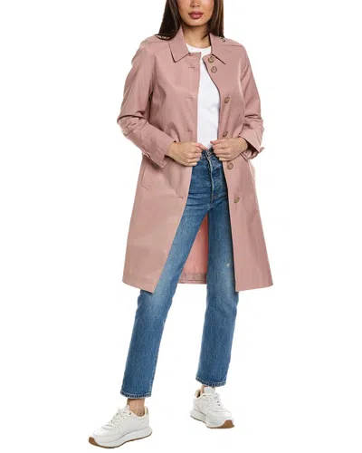 Via Spiga Button Back Trench Coat In Pink