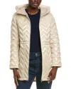 Via Spiga Chevron Quilted Coat In Neutral