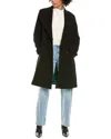 Via Spiga Crepe Coat In Black