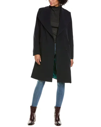 Via Spiga Crepe Coat In Blue