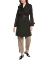 Via Spiga Double-breasted Trench Coat In Black
