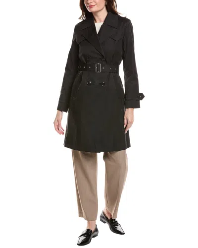 Via Spiga Double-breasted Trench Coat In Black