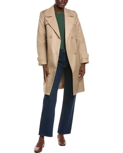 Via Spiga Double-breasted Trench Coat In Brown