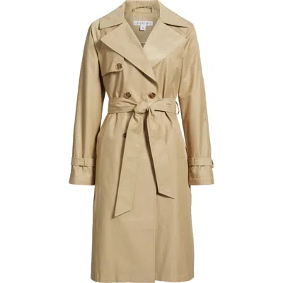 Via Spiga Double Breasted Water Repellent Trench Coat In Neutral