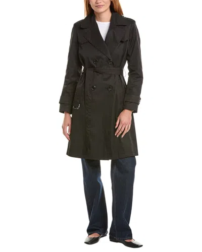 Via Spiga Double-breasted Trench Coat In Black