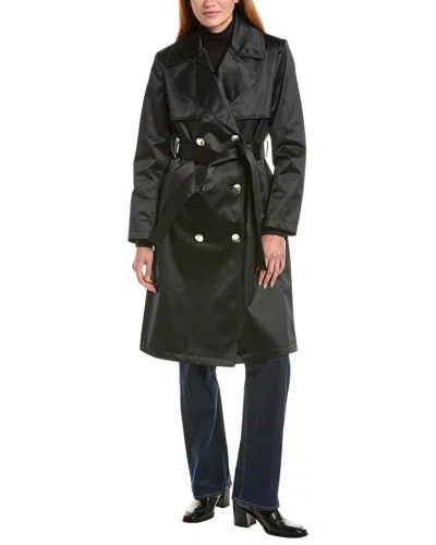 Via Spiga Double-breasted Trench Coat In Black