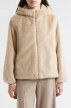 Via Spiga Faux Fur Hooded Jacket In Neutral