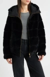 Via Spiga Faux Fur Jacket In Black