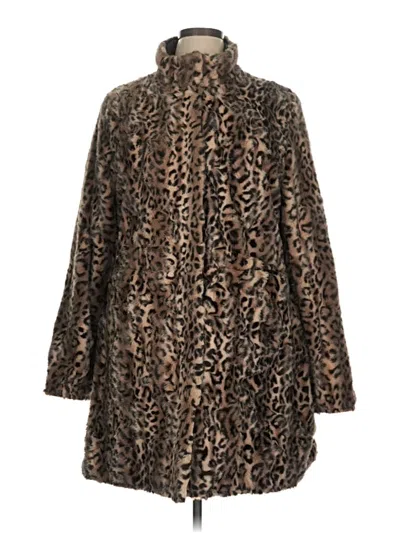 Pre-owned Via Spiga Faux Fur Jacket In Brown