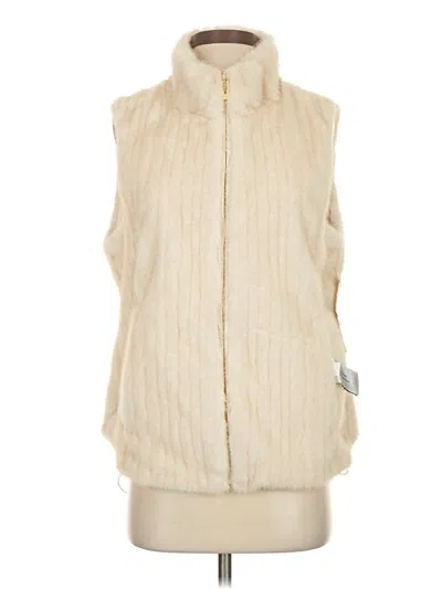 Pre-owned Via Spiga Faux Fur Vest In Ivory