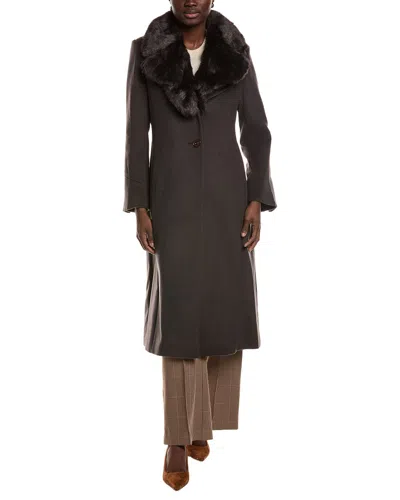 Via Spiga Feminine Wool-blend Coat In Brown