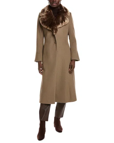 Via Spiga Feminine Wool-blend Coat In Brown