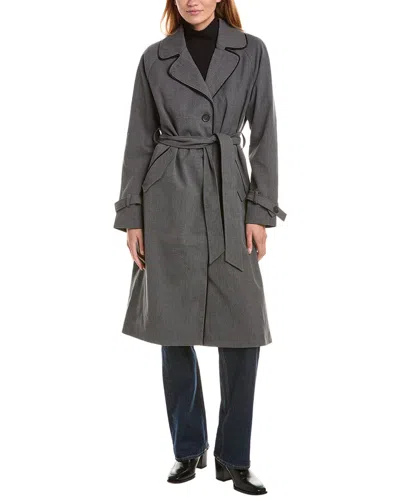Via Spiga Gabardine Trench Coat In Grey