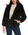 Via Spiga Faux Fur Hooded Jacket In Black