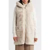 Via Spiga Hooded Quilted Faux Fur Vest In Neutral