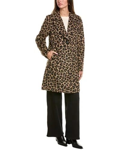Via Spiga Leopard Walker Coat In Brown