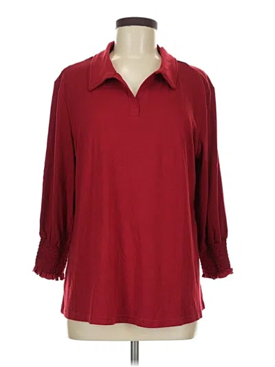 Pre-owned Via Spiga Long Sleeve Polo Shirt In Red