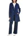 Via Spiga Packable Rain Jacket In Blue
