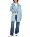 Via Spiga Packable Rain Jacket In Blue