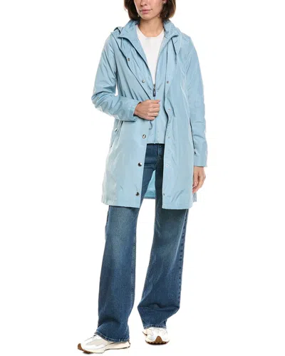 Via Spiga Packable Rain Jacket In Blue