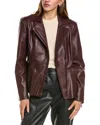 Via Spiga Peplum Moto Jacket In Brown