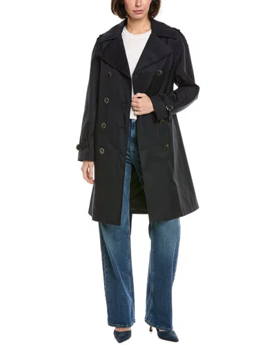 Via Spiga Raglan Trench Coat In Black