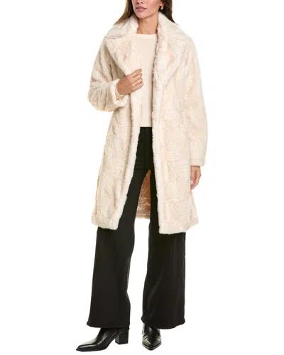Via Spiga Reefer Embossed Coat In Neutral