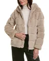 Via Spiga Short Grooved Reversible Jacket In Neutral