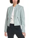 Via Spiga Vegan Leather Scuba Jacket In Gray