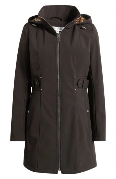 Via Spiga Water Repellent Soft Shell Coat In Black