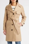 Via Spiga Water Resistant Cotton Blend Trench Coat In Camel