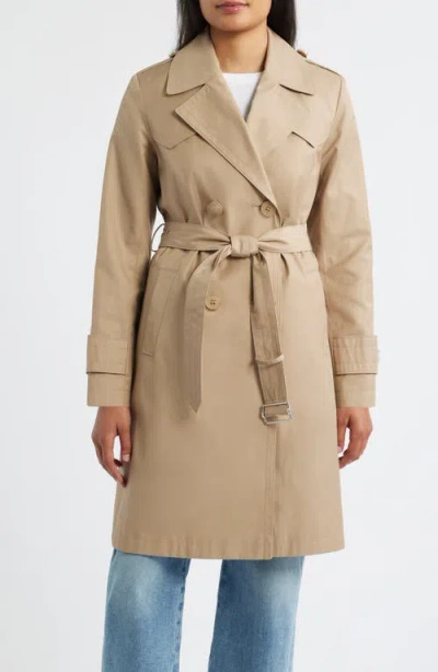 Via Spiga Water Resistant Cotton Blend Trench Coat In Neutral